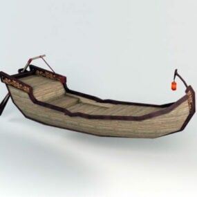 Vintage Canoe Row Boat 3d model