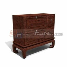 Cash Box Wood Material 3d model