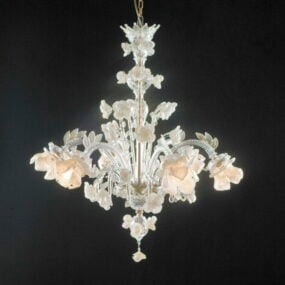 Antique Living Room Chandelier With Flowers 3d model