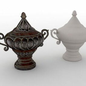 Antik Çin Vazo Dekorasyonu 3D model