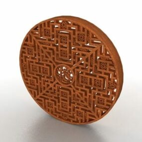 Chinees antiek gesneden patroonvenster 3D-model