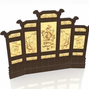 Classic Chinese Divider Screens 3d model