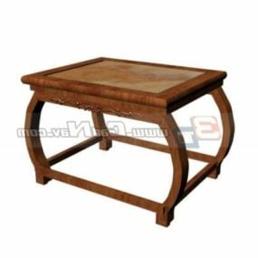 Table basse de meubles anciens avec plateau en marbre modèle 3D