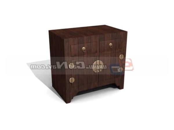 Wood Console Cabinet Vintage Style