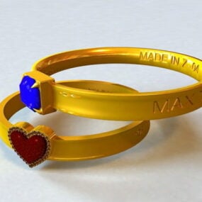 Antique Couple Rings Jewelry 3d model