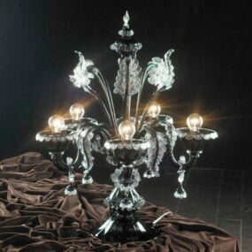 מנורת שולחן קריסטל דגם תלת מימד בסגנון עתיק