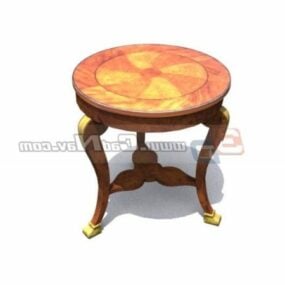 Antique Wooden Dining Table Design 3d model