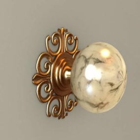 Antieke gouden deurknop 3D-model