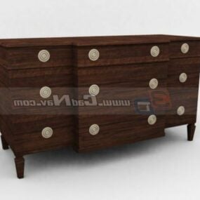 Antique Wood Bedroom Storage Cabinet 3d model
