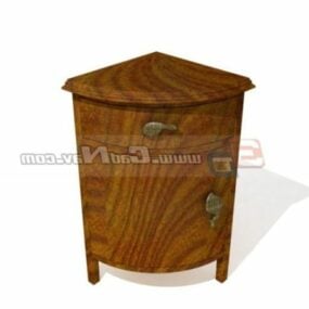 Antique Furniture Curved Corner Cabinet 3d model