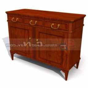 Antique Furniture Wood Drawer Cabinet 3d model