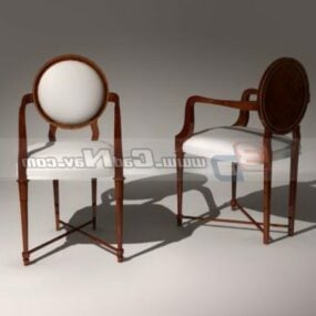 Antique Furniture Set Wooden Chair 3d model