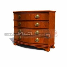 Antique Wooden Living Room Cabinet 3d model