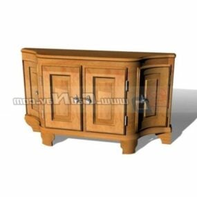 Wooden Antique Console Table 3d model