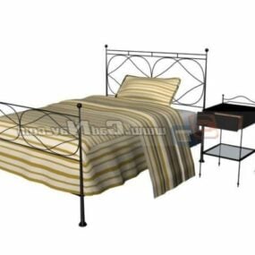 Furniture Metal Bed Antique Style 3d model