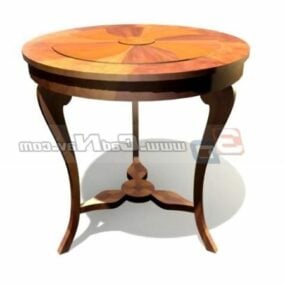 Antique Round Dining Table Furniture 3d model