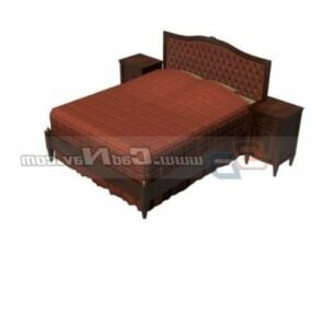 Antique Soft Bed Furniture Set 3d model