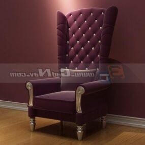 Modelo 3d de cadeira de trono de móveis antigos