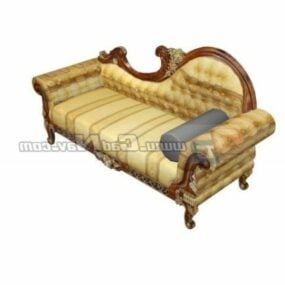 Trä Carving Chaise Lounge 3d-modell