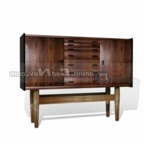 Furniture Wooden Storage Locker Cabinet 3d model