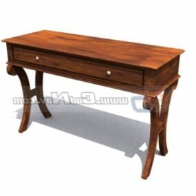 European Wooden Console Table Design 3d model