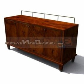 Muebles de madera antiguos, gabinetes de cocina, modelo 3d.