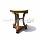 Античний дерев'яний круглий бічний стіл