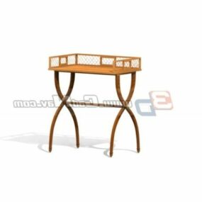 Antique Wooden Carved End Table 3d model