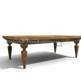 Antique Legs Wood Side Table 3d model