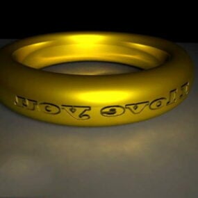 Dekoracja Antyczny złoty pierścionek Model 3D