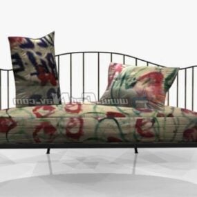 Estrutura de sofá de ferro antigo com sofá Modelo 3D