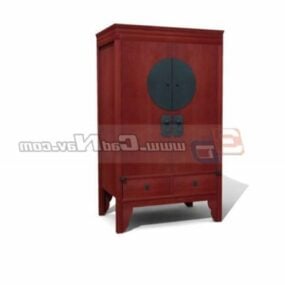 Antique Wooden Cabinet Home Furniture 3d model