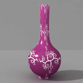 Antique Pair Pink Vase Decoration 3d model