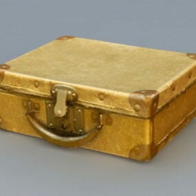 Antik gylden kuffert 3d-model
