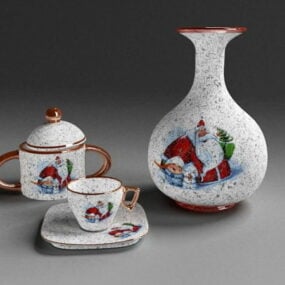 Mutfak Antika Çay Seti 3D model