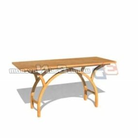 Wooden Antique Side Table 3d model