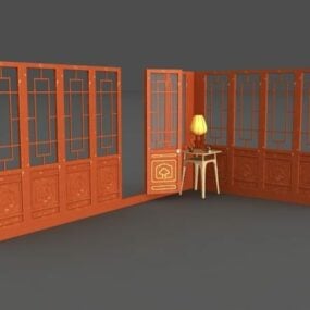 Antique Chinese Screens Panels 3D-malli