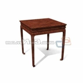Simple Antique Wood Dining Table 3d model