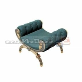 Furniture Antique Wrought Iron Footstool 3d model