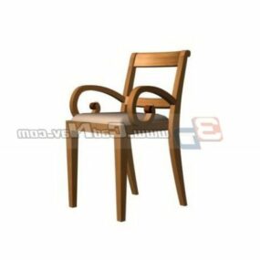 Antique Furniture Back Rest Chair 3d model