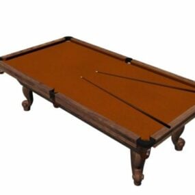 Antique Wooden Billiard Table 3d model