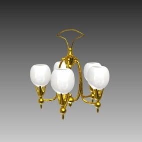 Antique Lighting Brass Hanging Lamp 3d model