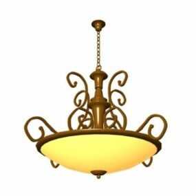 Vintage Bronze Ceiling Pendant Lamp 3d model