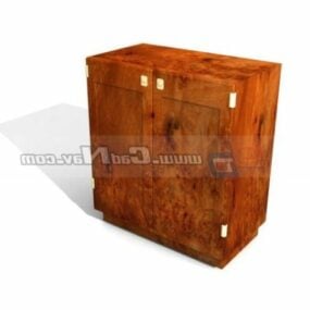 Wood Antique Cabinet For Living Room 3d model