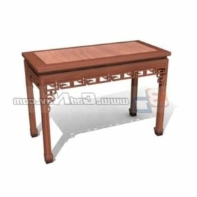 Classic Carved Wooden Side Table 3d model