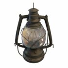 Lámpara de aceite de hierro fundido antiguo