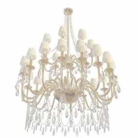 Antique Chandelier Decoration With Shades 3d model