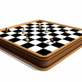 Antique Chess Table 3d model