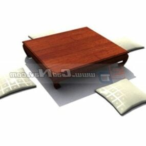 Wooden Chinese Kang Table 3d model