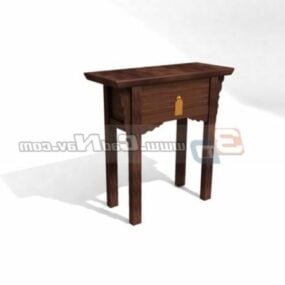 एशियाई प्राचीन लकड़ी कंसोल टेबल 3डी मॉडल